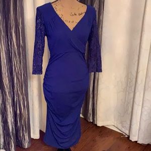 Beautiful Blue with Lace arms Dress